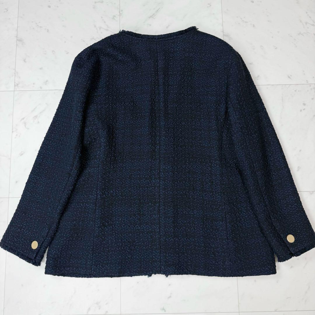 新品 23区2023AW GIOLICA ツイード ジャケット ネイビー 40