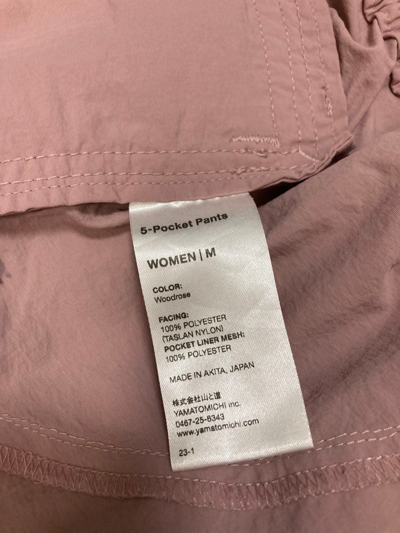 山と道 5-Pocket Pants レディース Mサイズ ウッドローズ ピンク