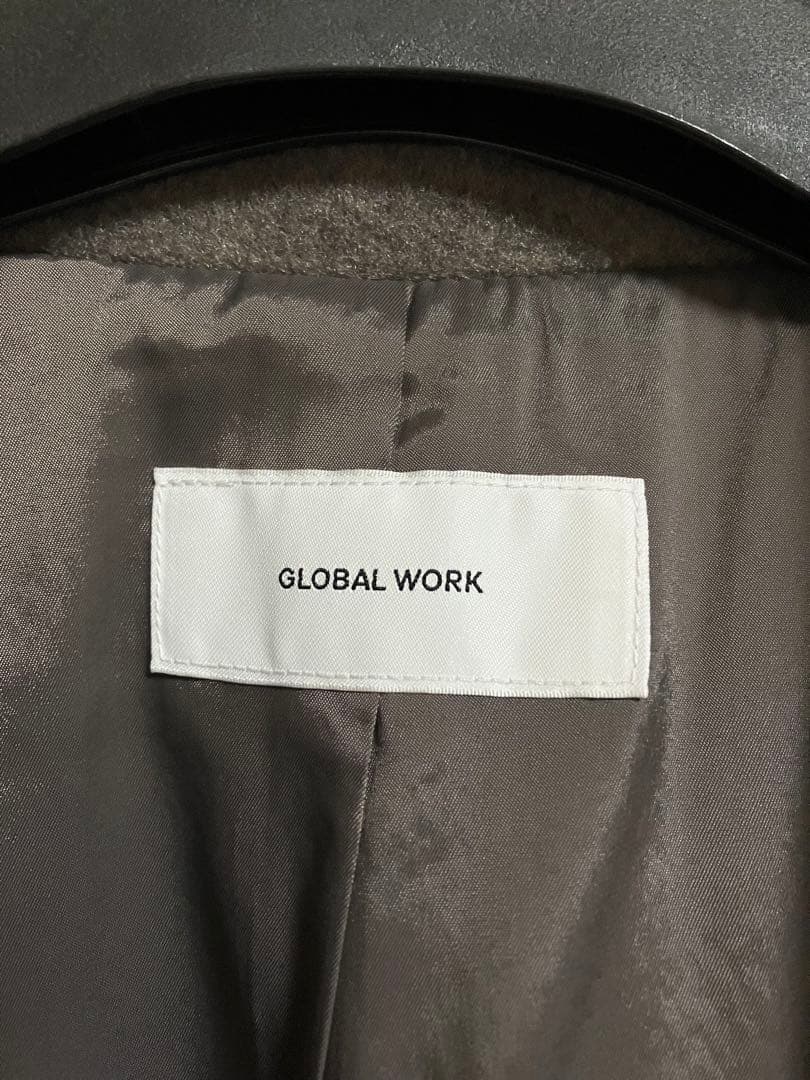 【タグ付】GLOBAL WORK 軽やかストレッチ襟2WAYミドルコートMサイズ