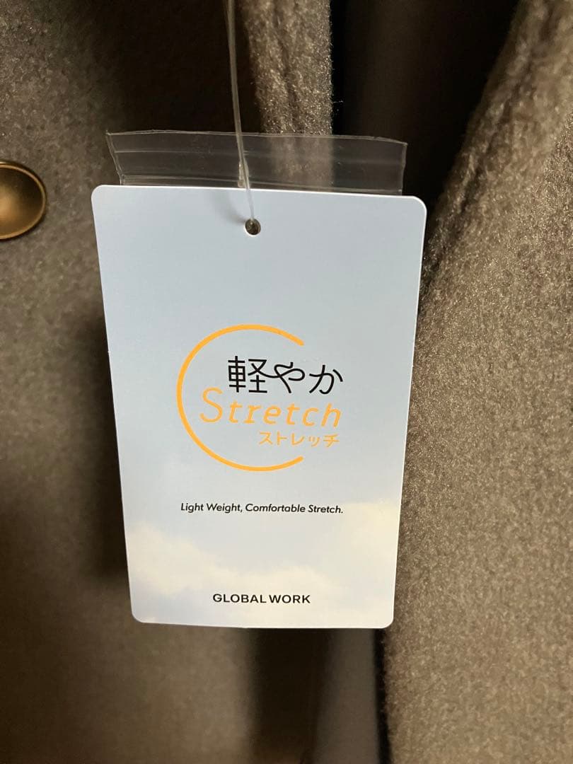 【タグ付】GLOBAL WORK 軽やかストレッチ襟2WAYミドルコートMサイズ