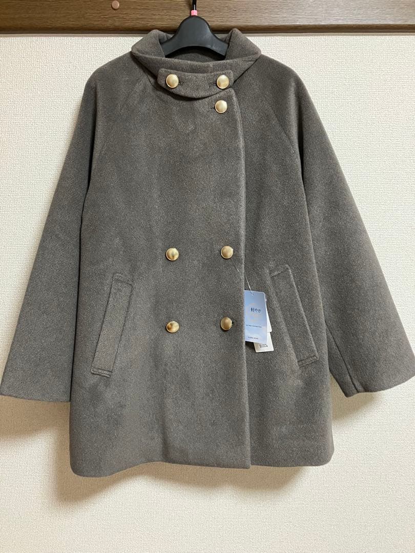 【タグ付】GLOBAL WORK 軽やかストレッチ襟2WAYミドルコートMサイズ