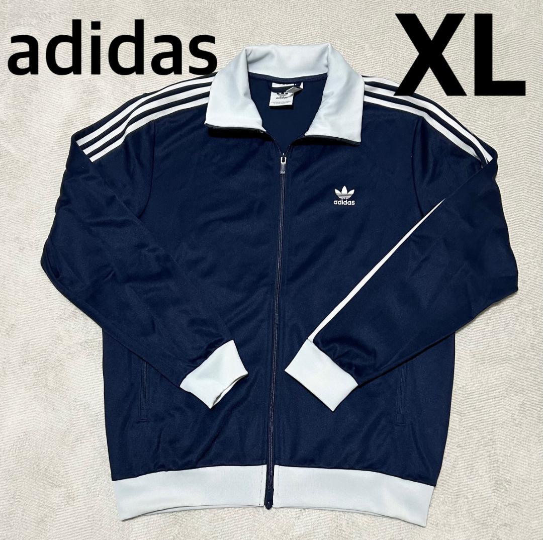 【TMY】adidas トラックジャケット ネイビー トレフォイルロゴ