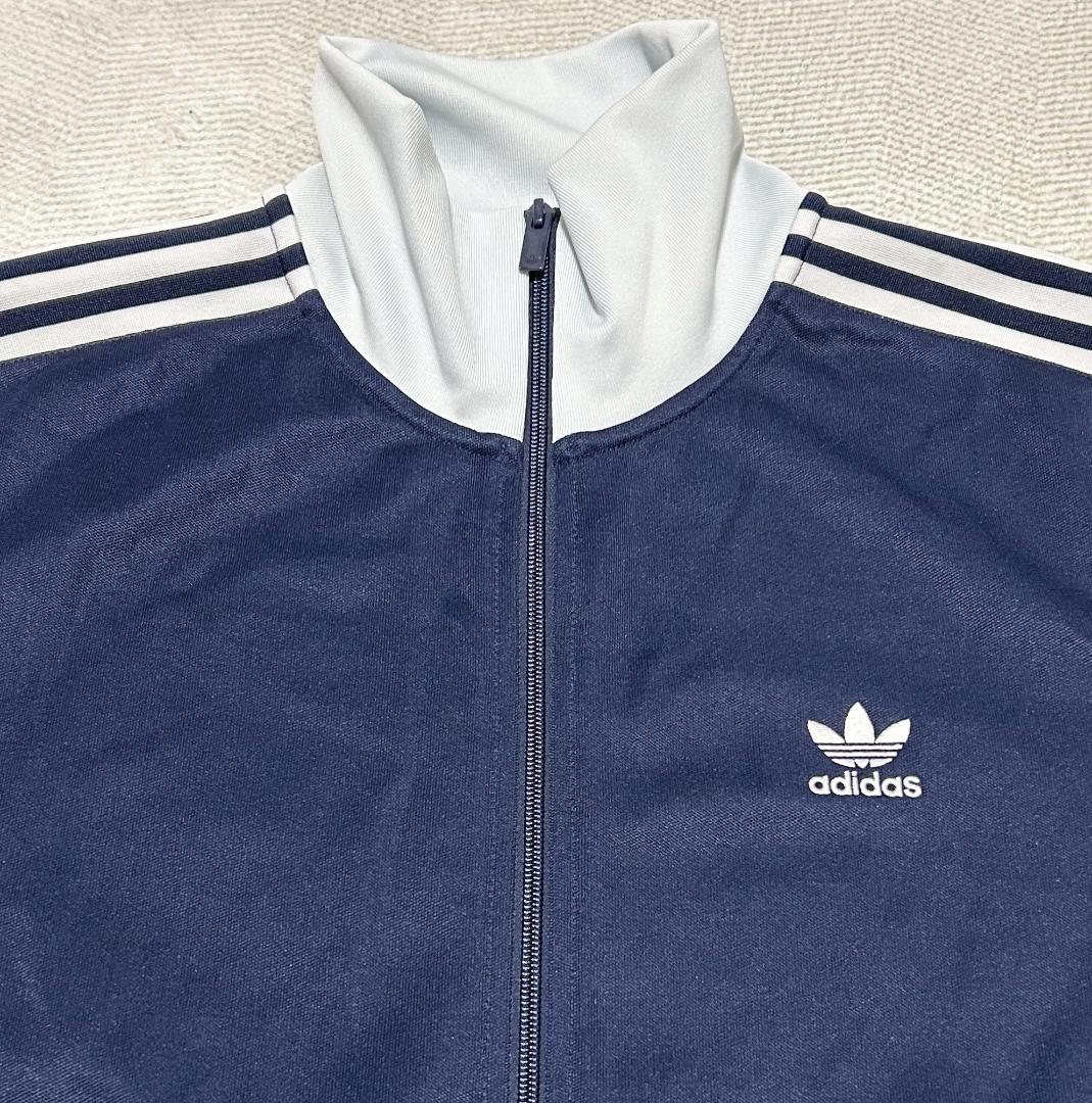 【TMY】adidas トラックジャケット ネイビー トレフォイルロゴ