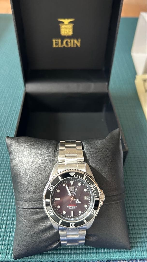 [エルジン] ソーラー ダイバー 腕時計 FK1426S-B メンズ シルバー