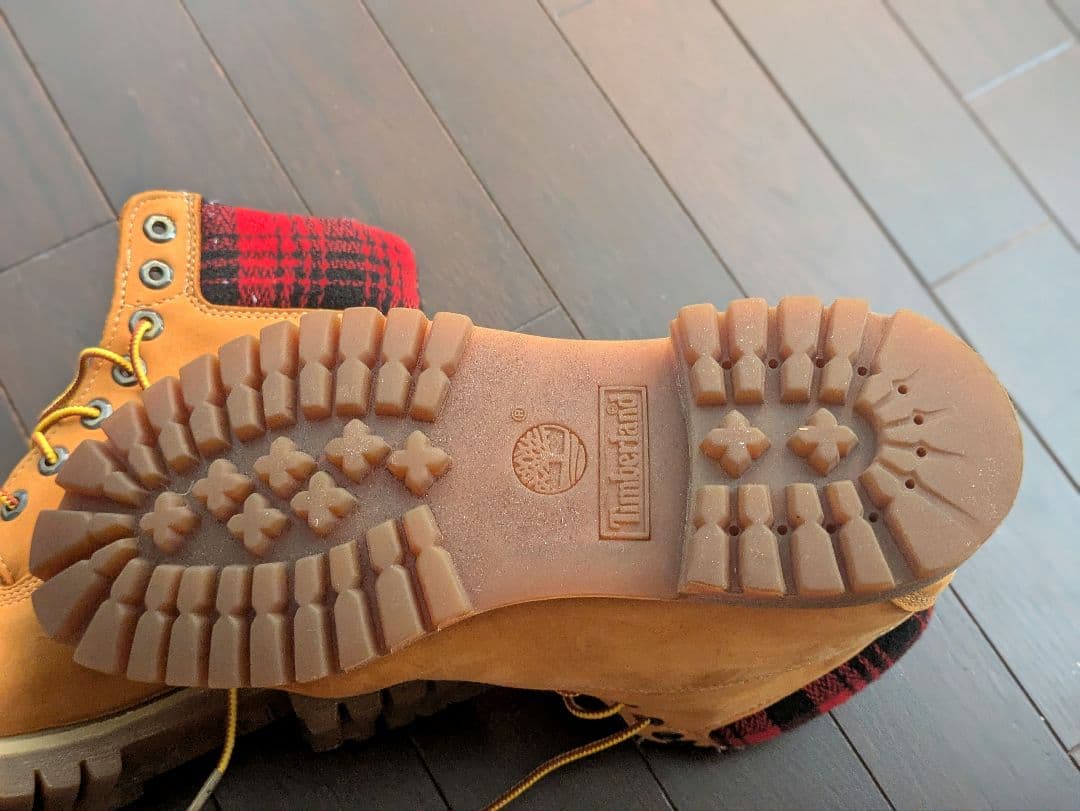 【希少】Timberland × Woolrich コラボブーツ 赤チェック