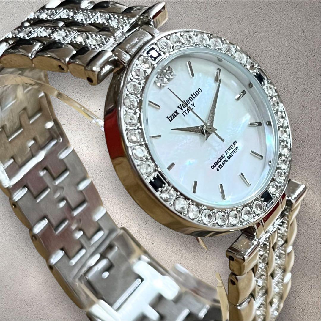 美品✨Izax Valentino クォーツ 腕時計 天然ダイヤ サファイア
