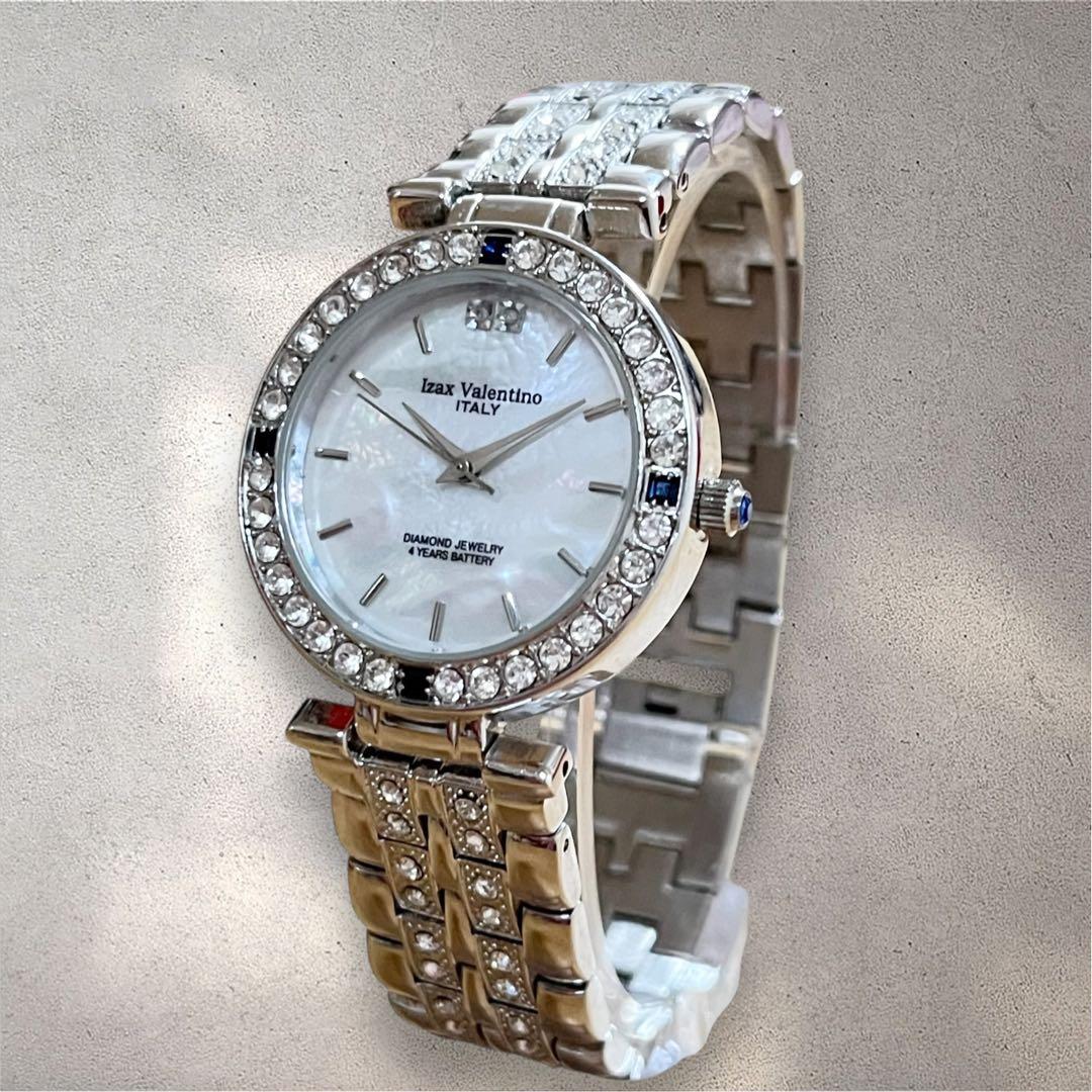 美品✨Izax Valentino クォーツ 腕時計 天然ダイヤ サファイア