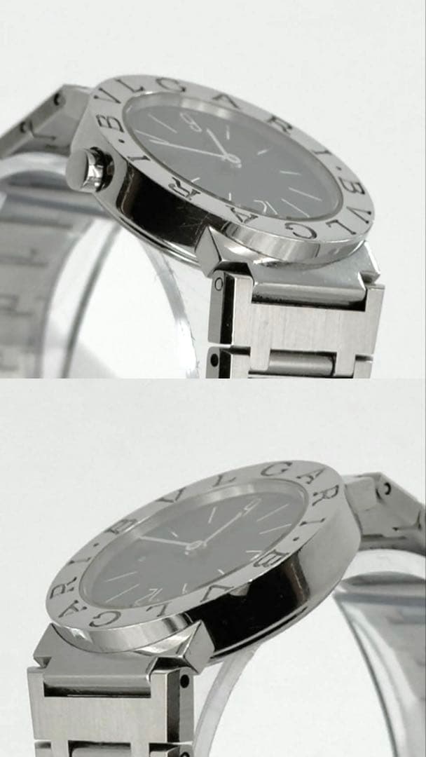 BVLGARI bb26ss 腕時計　シルバー　ブラック文字盤　付属品有り