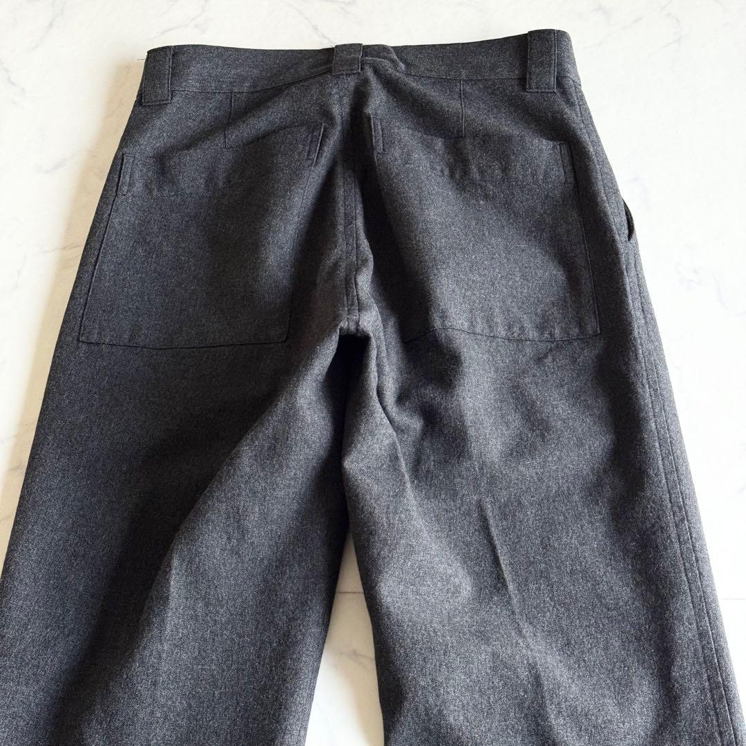 極美品 2022AW マーガレットハウエル ウールコットンツイルトラウザーズ S