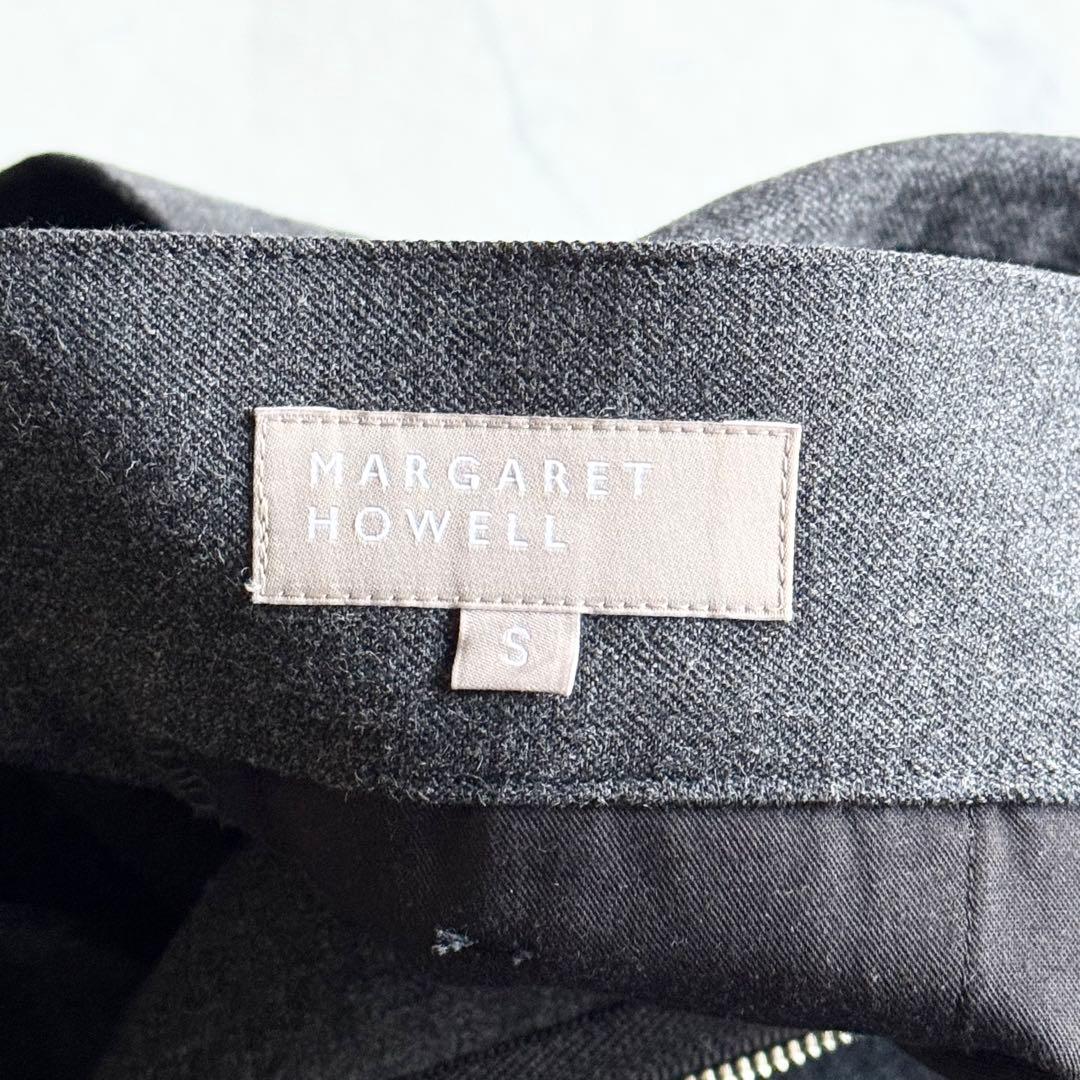 極美品 2022AW マーガレットハウエル ウールコットンツイルトラウザーズ S