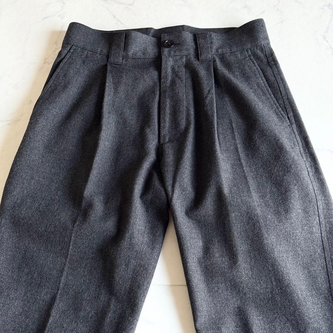 極美品 2022AW マーガレットハウエル ウールコットンツイルトラウザーズ S