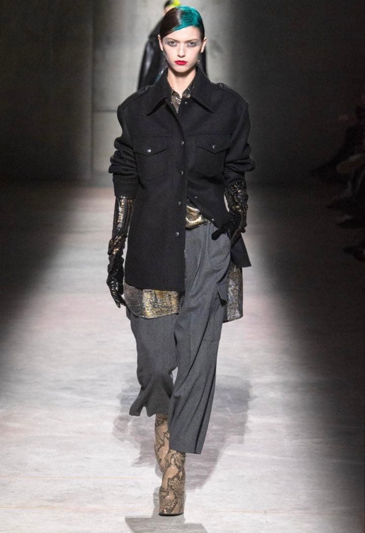 2020AW DRIES VAN NOTENウール ヘリンボーン カーゴ パンツ