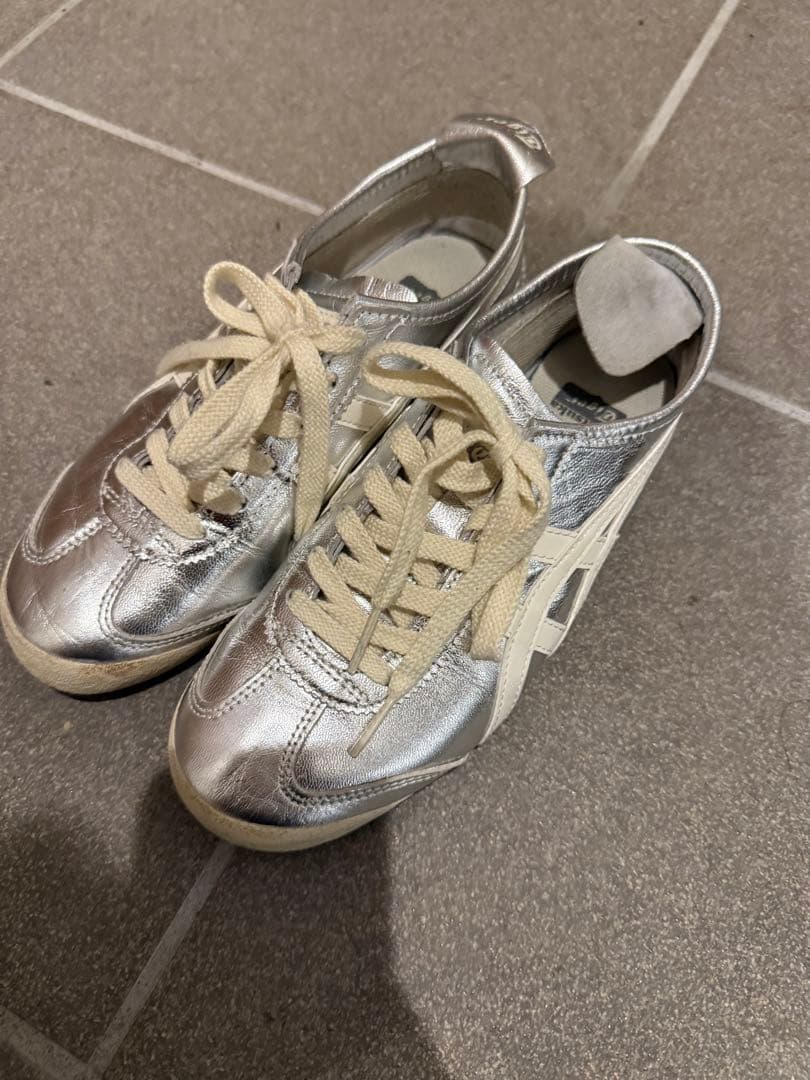 Onitsuka Tiger Mexico 66 シルバー スニーカー 37.5