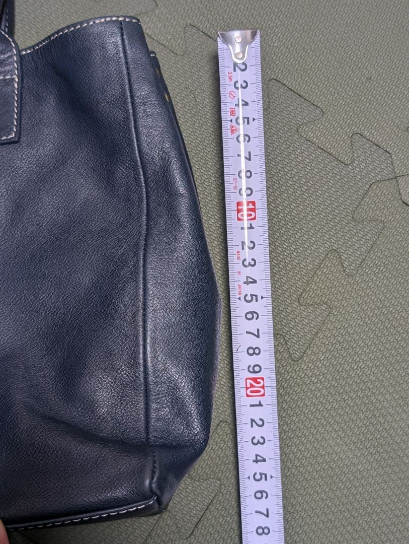 【極美品】マザーハウス トートバッグ 本革 ネイビー 間口2way A4収納可