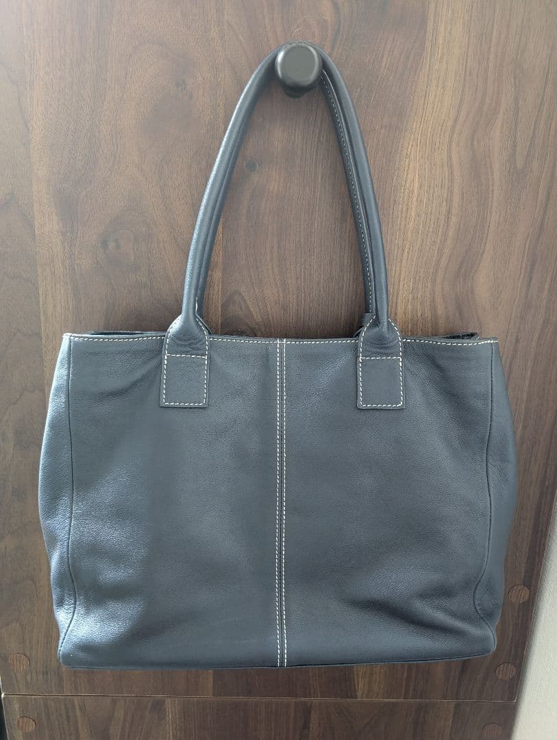 【極美品】マザーハウス トートバッグ 本革 ネイビー 間口2way A4収納可