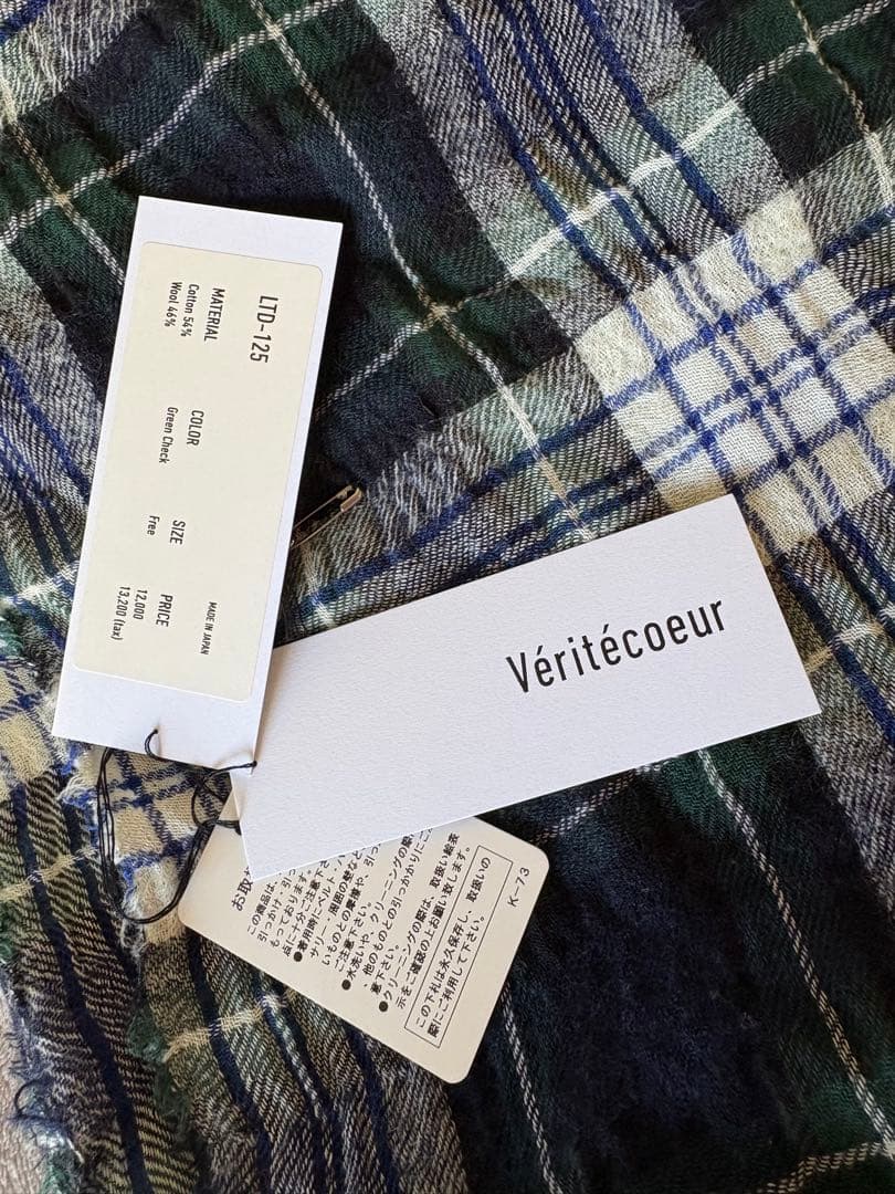 小物 veritecoeur LTD-125 Checked Gauze Stole
