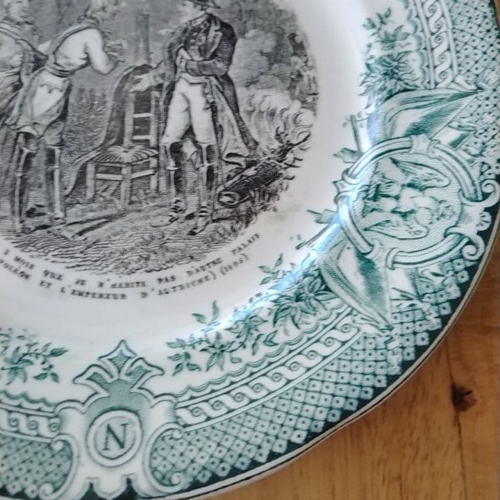 【専用】フランスアンティーク　サルグミンヌグリザイユ　デザート皿