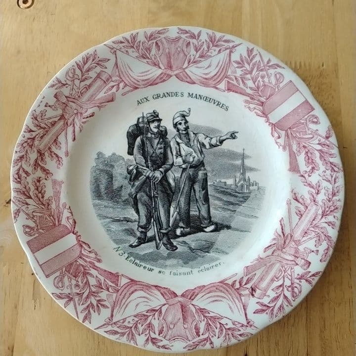 【専用】フランスアンティーク　サルグミンヌグリザイユ　デザート皿