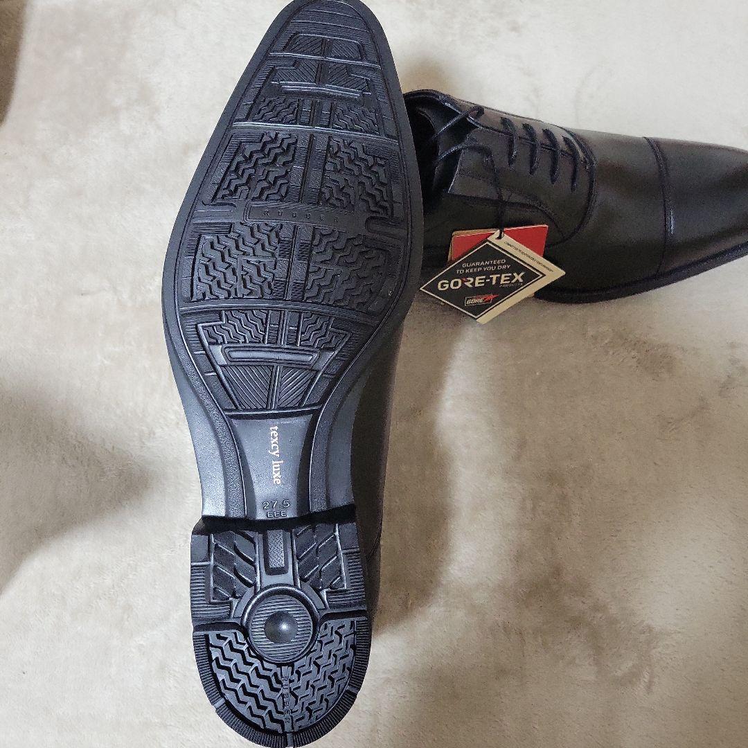 texcy luxe ASICS GORE-TEX ブラックドレスシューズ