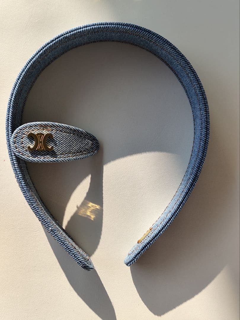 A。CELINE　デニムカチューシャとヘアクリップ2点セット