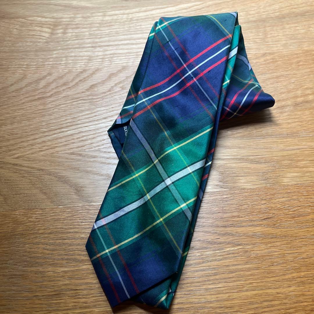 JOHN COMFORT シルク チェック柄 ネクタイ