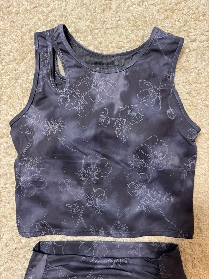 スリング アシンメトリータンクトップ/ウエストギャザーレギンス　L