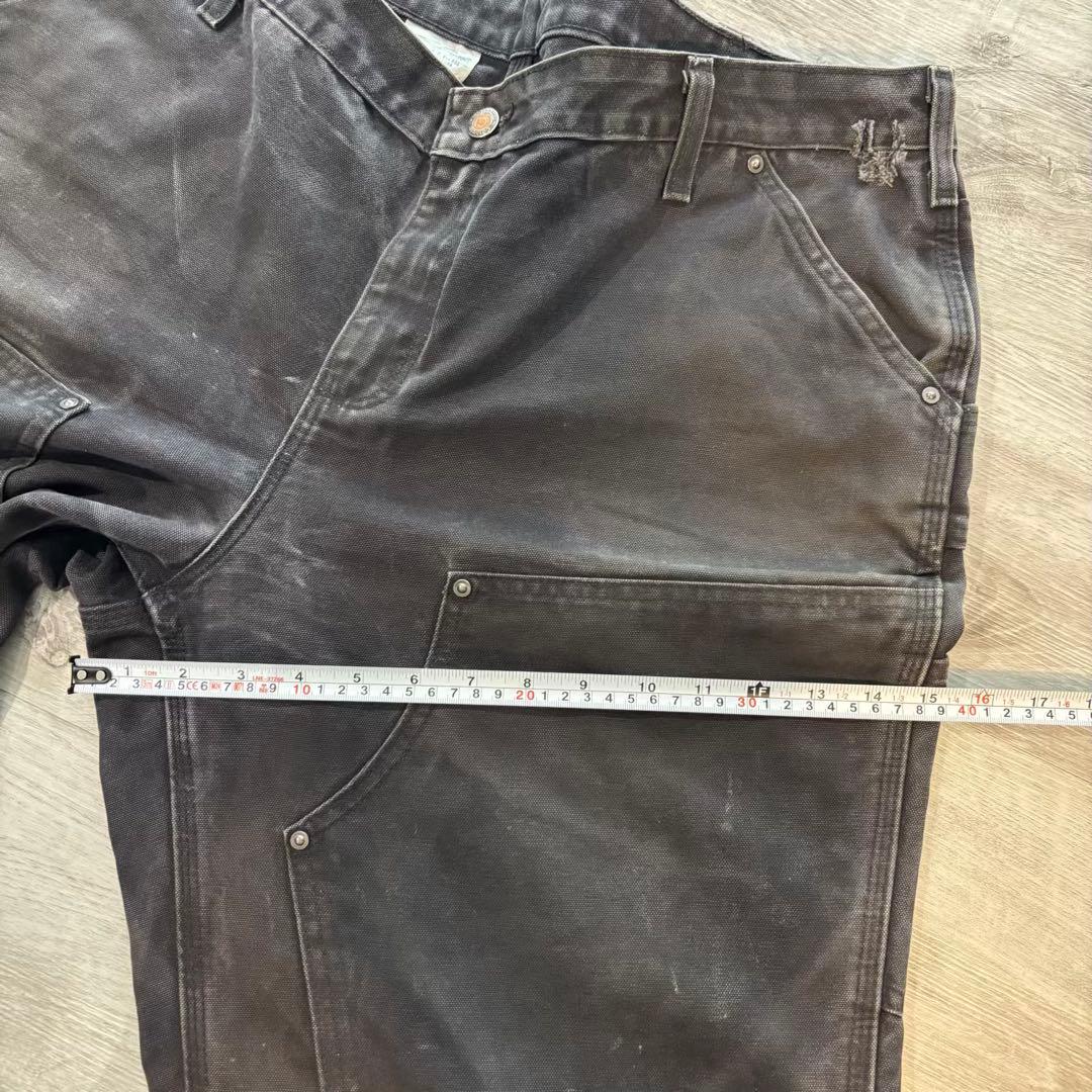Carhartt ダブルニー極太シルエットフェードブラック ワークパンツ#532