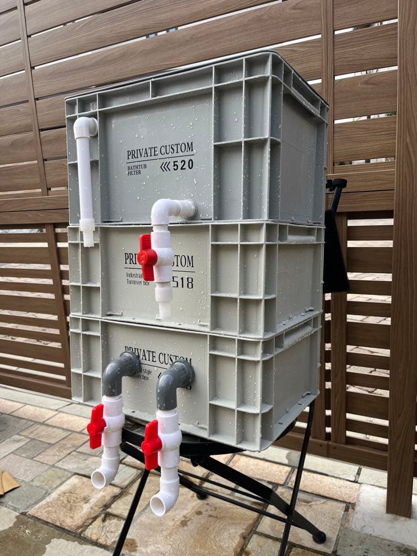 大型水槽用沈殿物理生物一体型濾過槽　外部式濾過装置器水槽濾過バイオフィルター付き