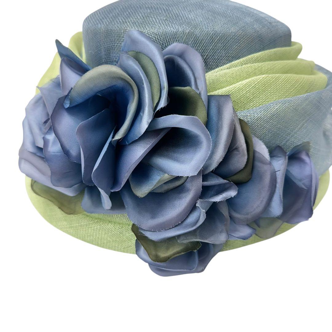 maxim エレガントハット 緑と青のグラデーション