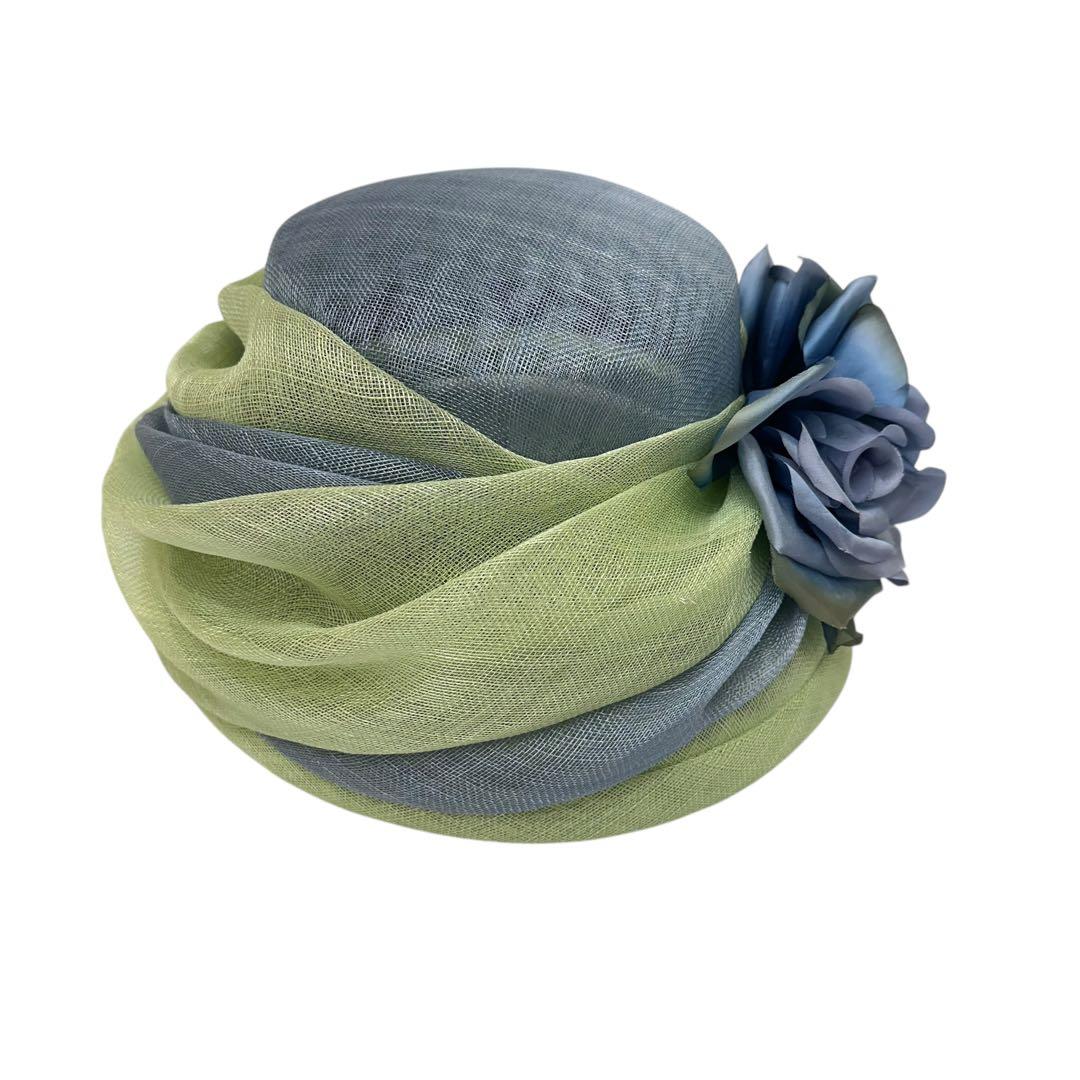 maxim エレガントハット 緑と青のグラデーション