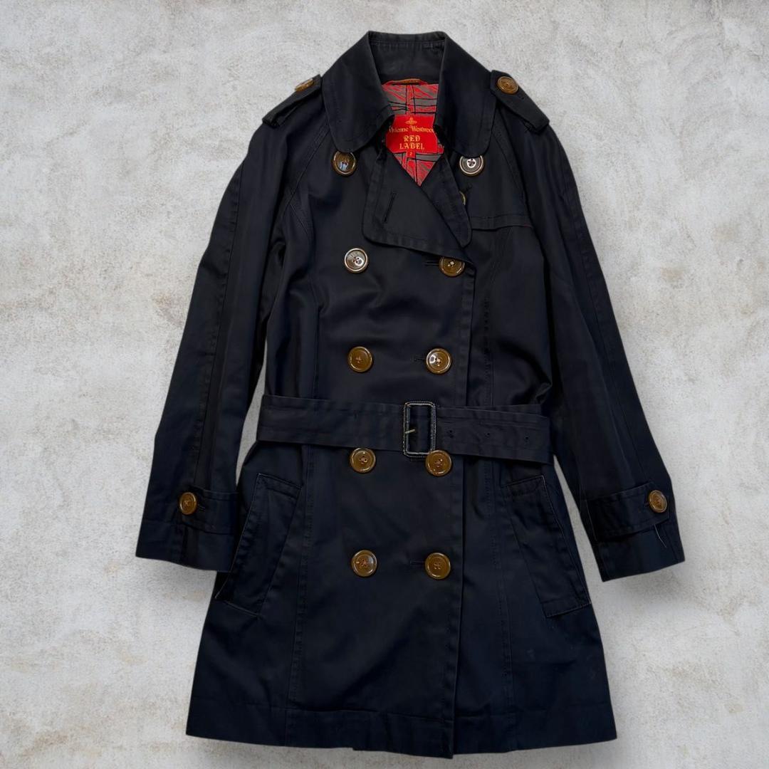 vivienne westwood トレンチコート チェック ブラック M
