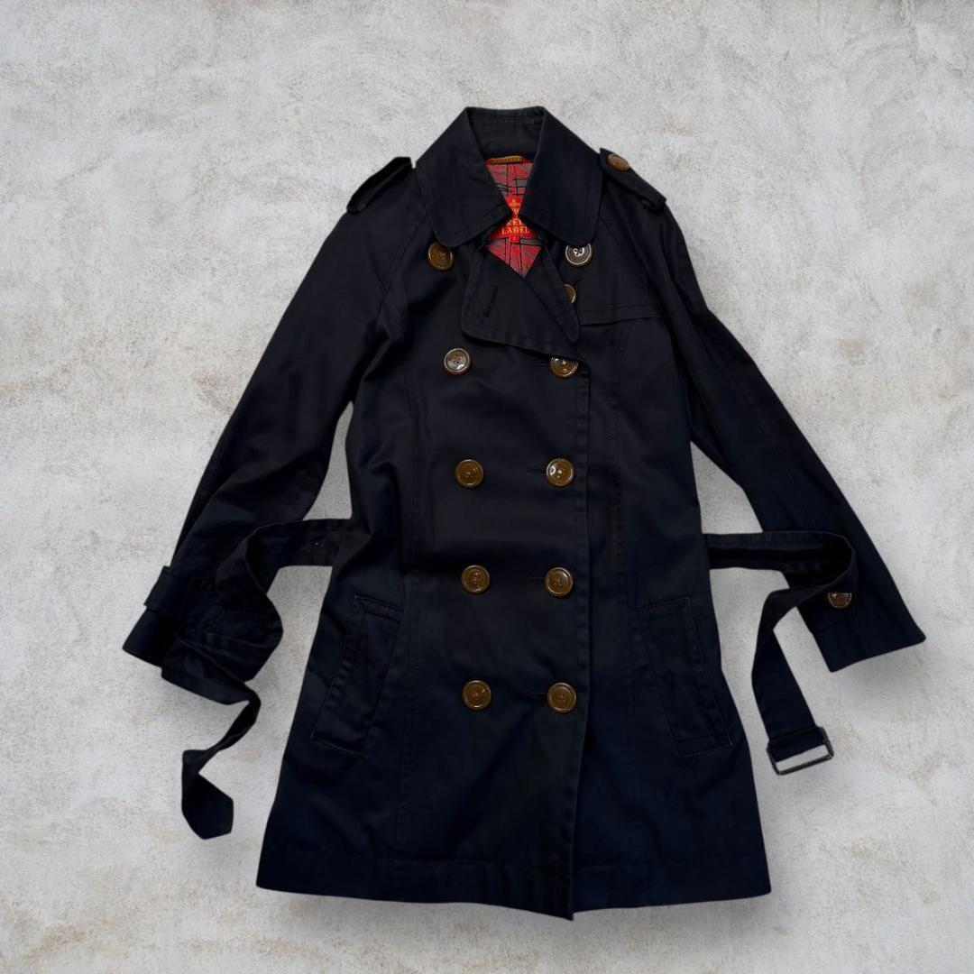 vivienne westwood トレンチコート チェック ブラック M