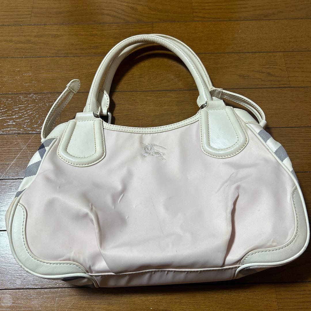 ピンク 合成皮革 トートバッグ