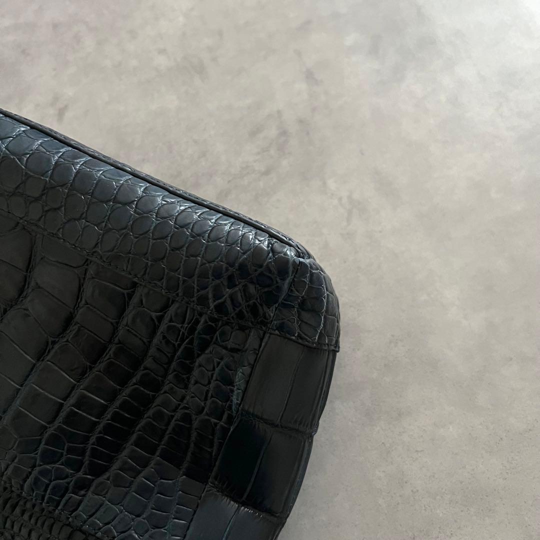 【未使用】 三宝 クロコダイル sampo マット バッグ crocodile