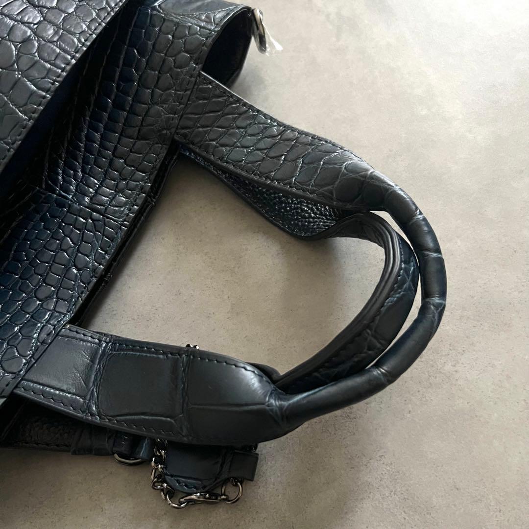【未使用】 三宝 クロコダイル sampo マット バッグ crocodile