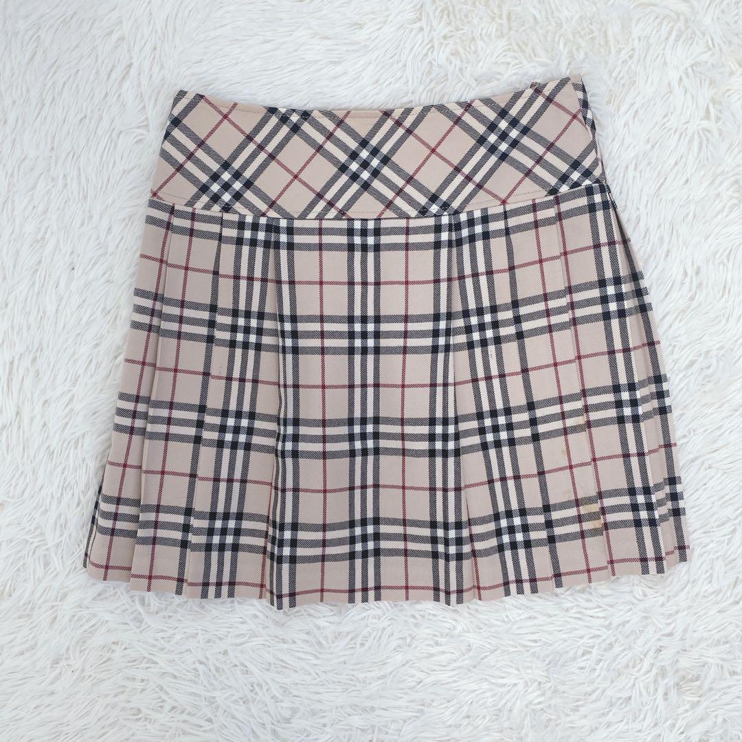 バーバリーブルーレーベル ノバチェック柄 プリーツミニスカート 安室奈美恵