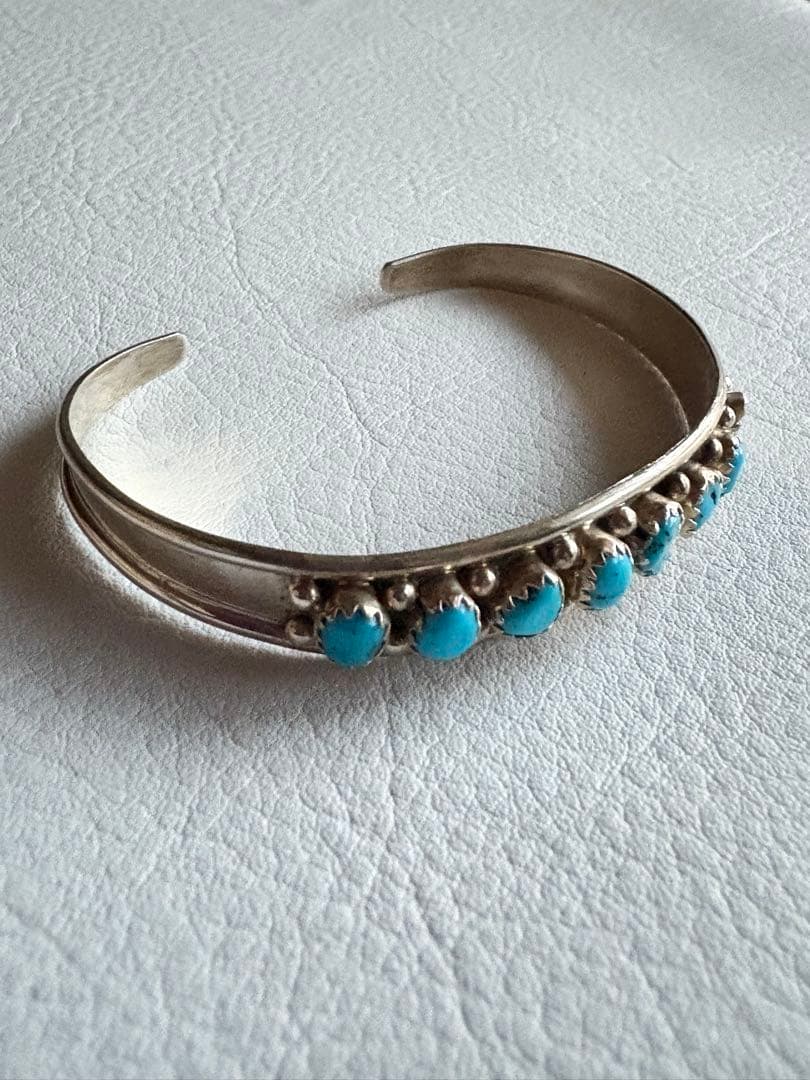 ターコイズシルバーバングル・インディアンジュエリー・STERLING