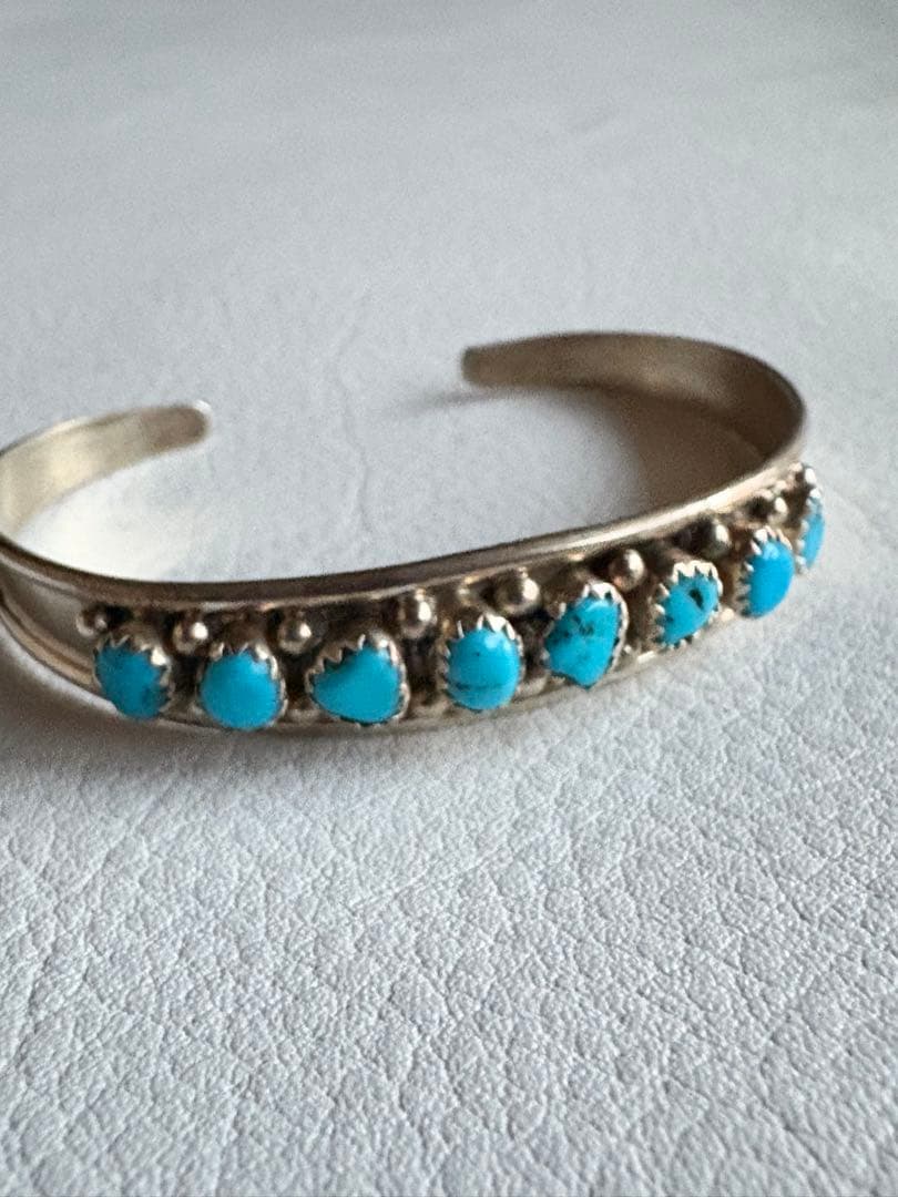 ターコイズシルバーバングル・インディアンジュエリー・STERLING