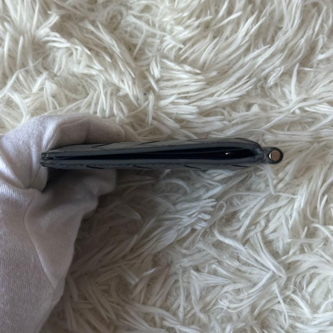 ボッテガヴェネタ マネークリップ 箱付き マキシイントレチャート レザー グレー