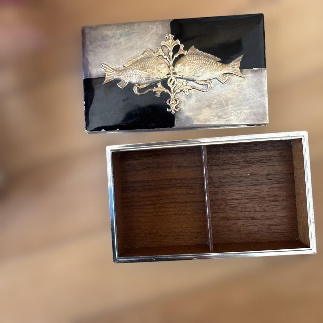 純銀 小物入 銀製呂本刻印有 総重量約410g銀無垢 銀製品 ボンボニエール