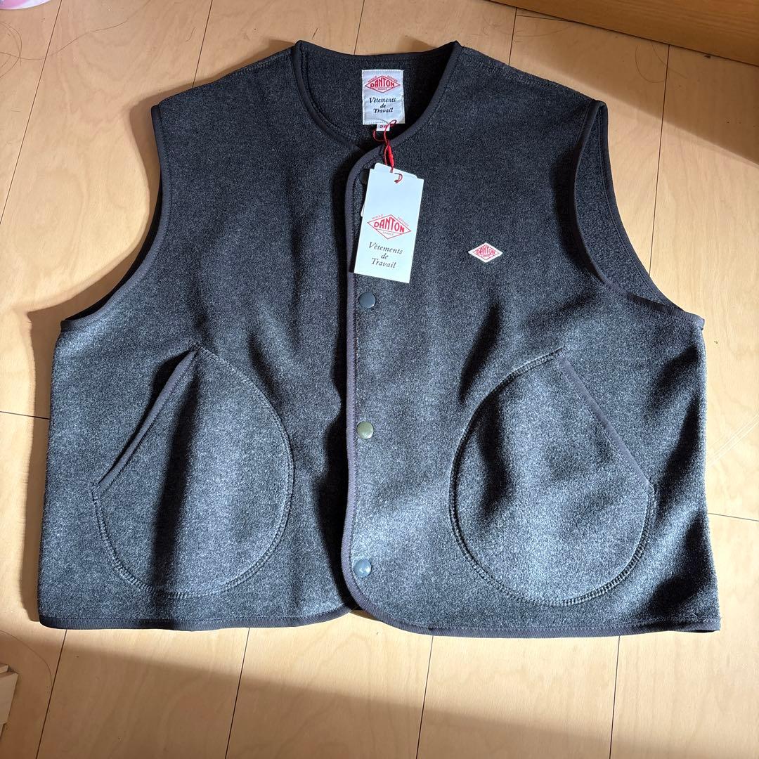 新品 DANTON ダントン フリース カラーレス　ベスト 38 ゆったり