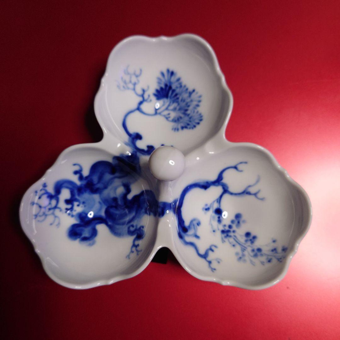 マイセン　ブルーオーキッド ３点盛りプレート