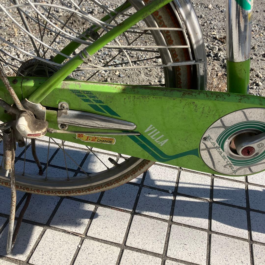 昭和レトロ ビンテージ タカクラ VILLA 自転車 ママチャリ 当時物グリーン