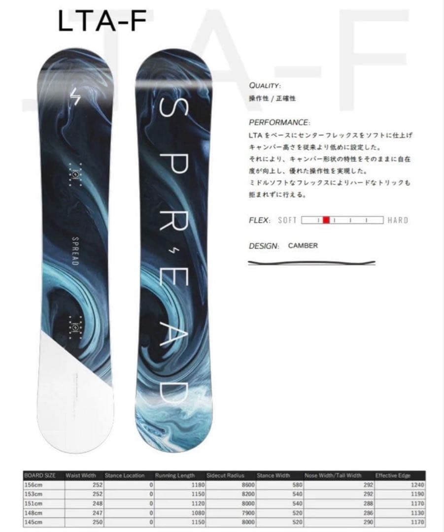 値下げ中　SPREAD スノーボード 23-24モデル LTA-F 153