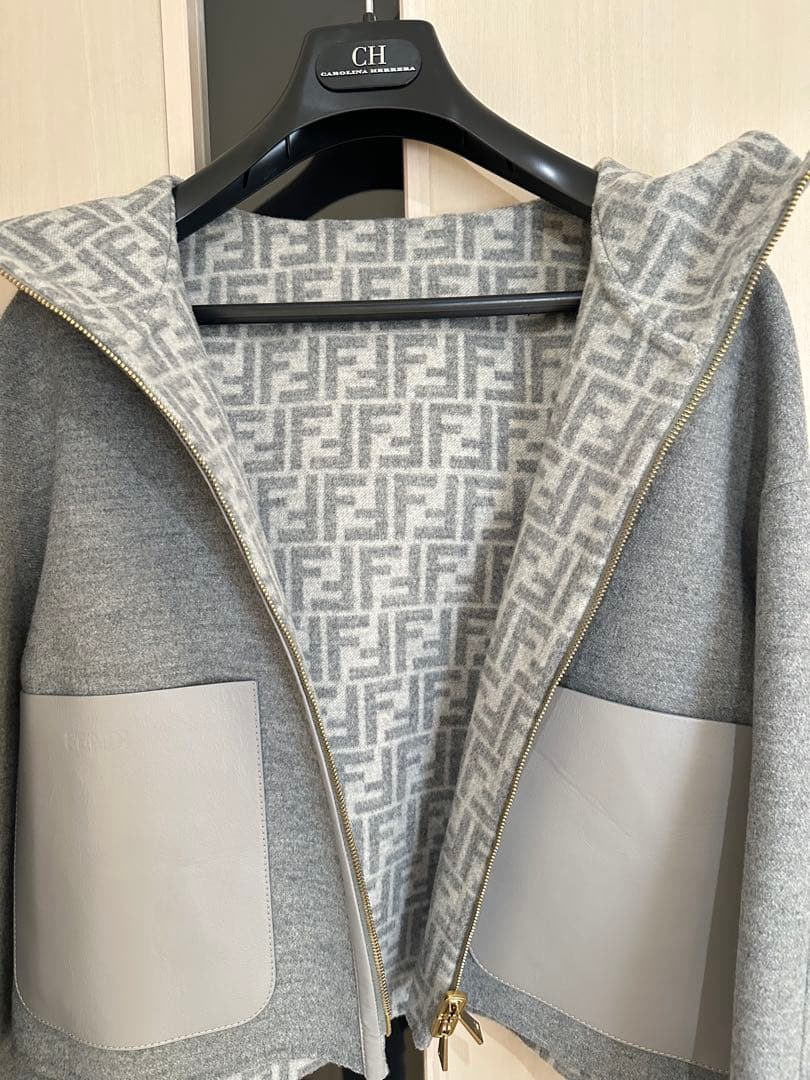 週末値下げ　フェンディ リバーシブル ジャケット グレー