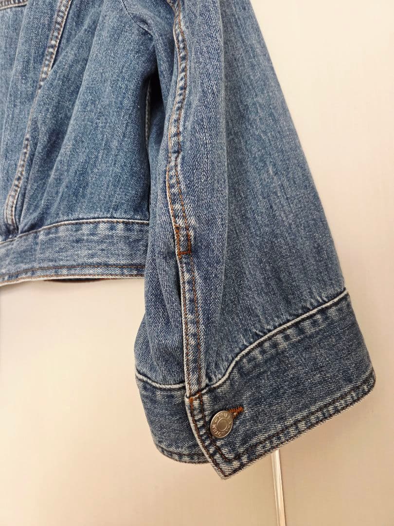 デニムブルー クロップドジャケット