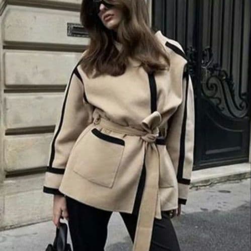 maje ツートーンバイカラー ノーカラージャケット 定価$685　サイズ36