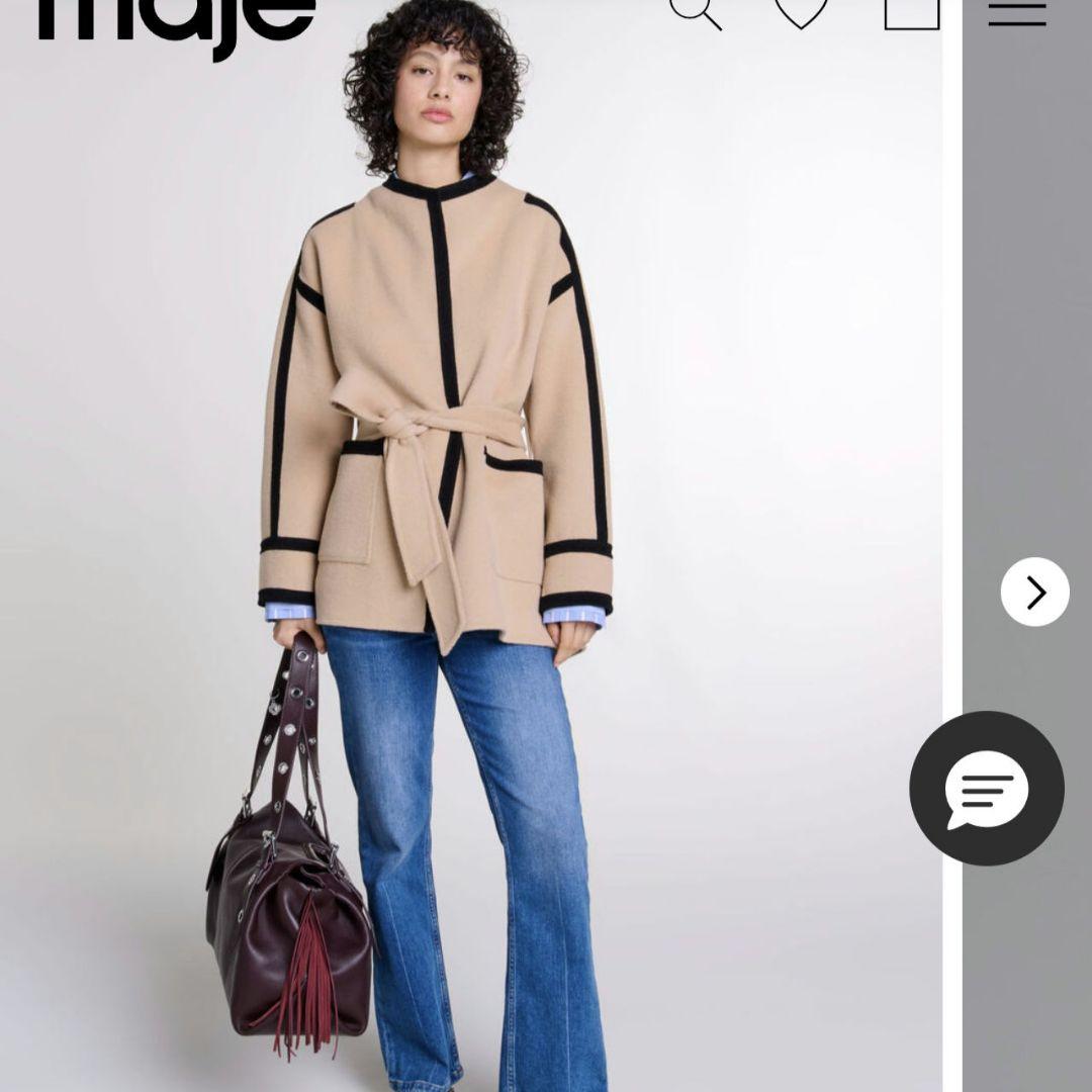 maje ツートーンバイカラー ノーカラージャケット 定価$685　サイズ36