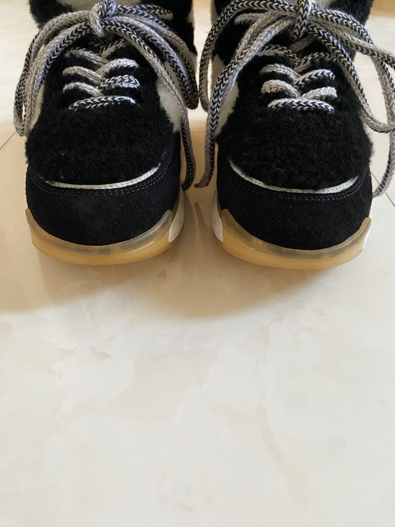 美品 シャネル ムートン ハイカット スニーカー 36 23cm CHANEL