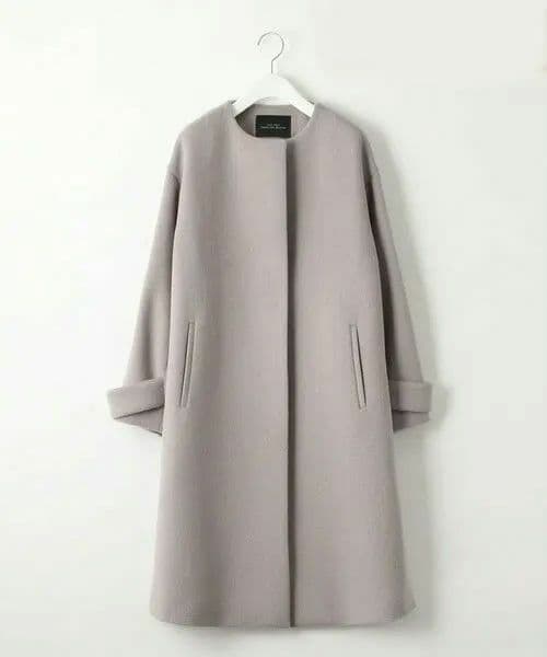 green label relaxingアンゴラビーバースリットノーカラーコート